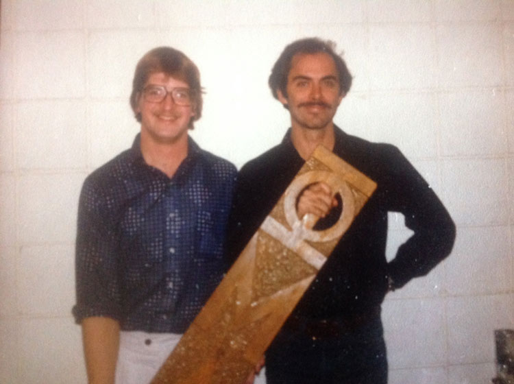 Kevin Cunningham, left, with his Phi Mu Alpha “little brother,” Charles Casavant, in 1979 