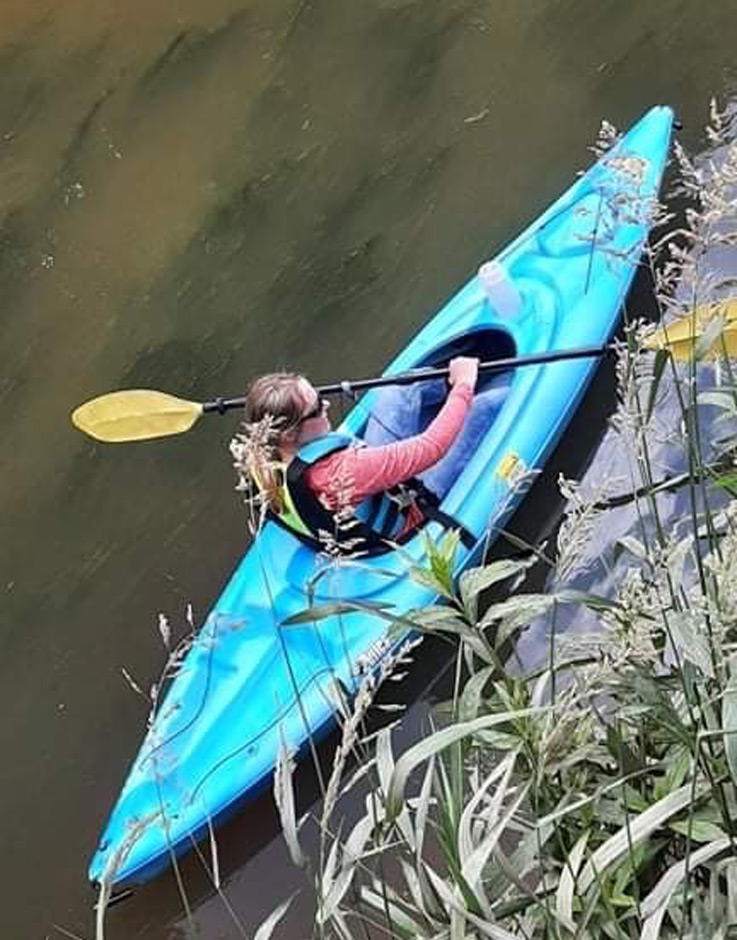 Ashlee Brady in a kayak