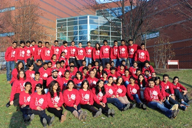 PES students in front of Eberly College at IUP