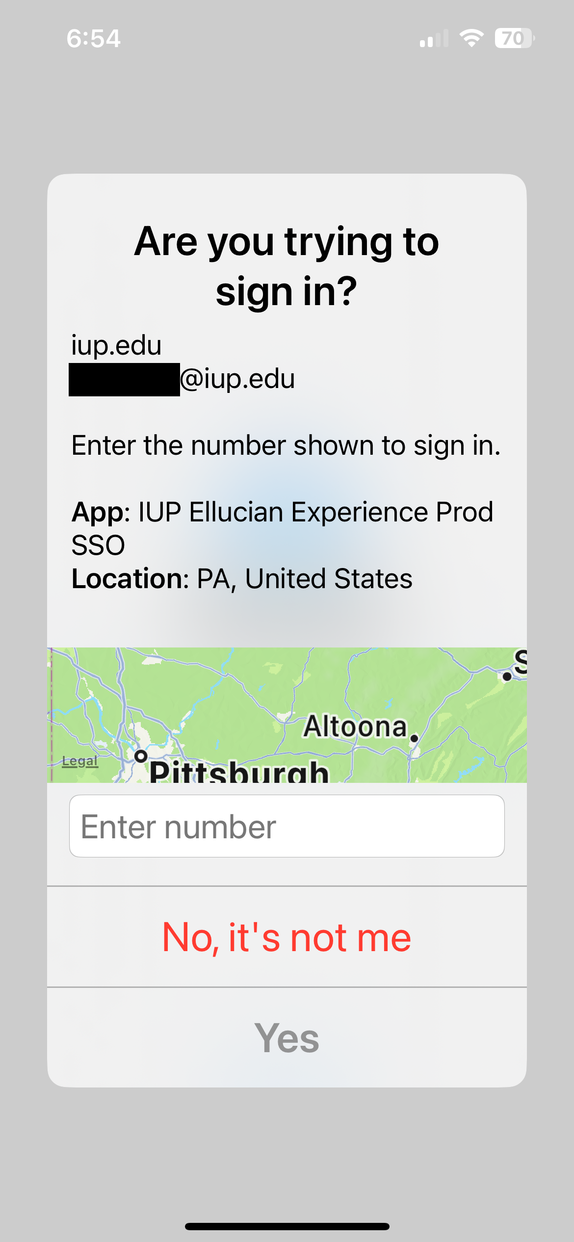 Example of Authenticator sign in request.