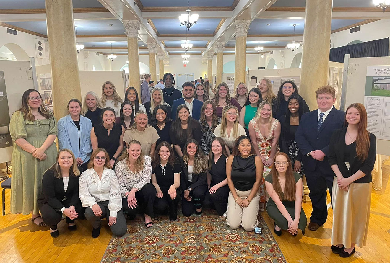 Class of 2024 Capstone Presentations in the Blue Room of Sutton Hall