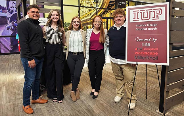 Seniors representing IUP at Student Day at the International Interior Design Association trade show