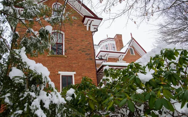 Breezedale Alumni Center in the winter