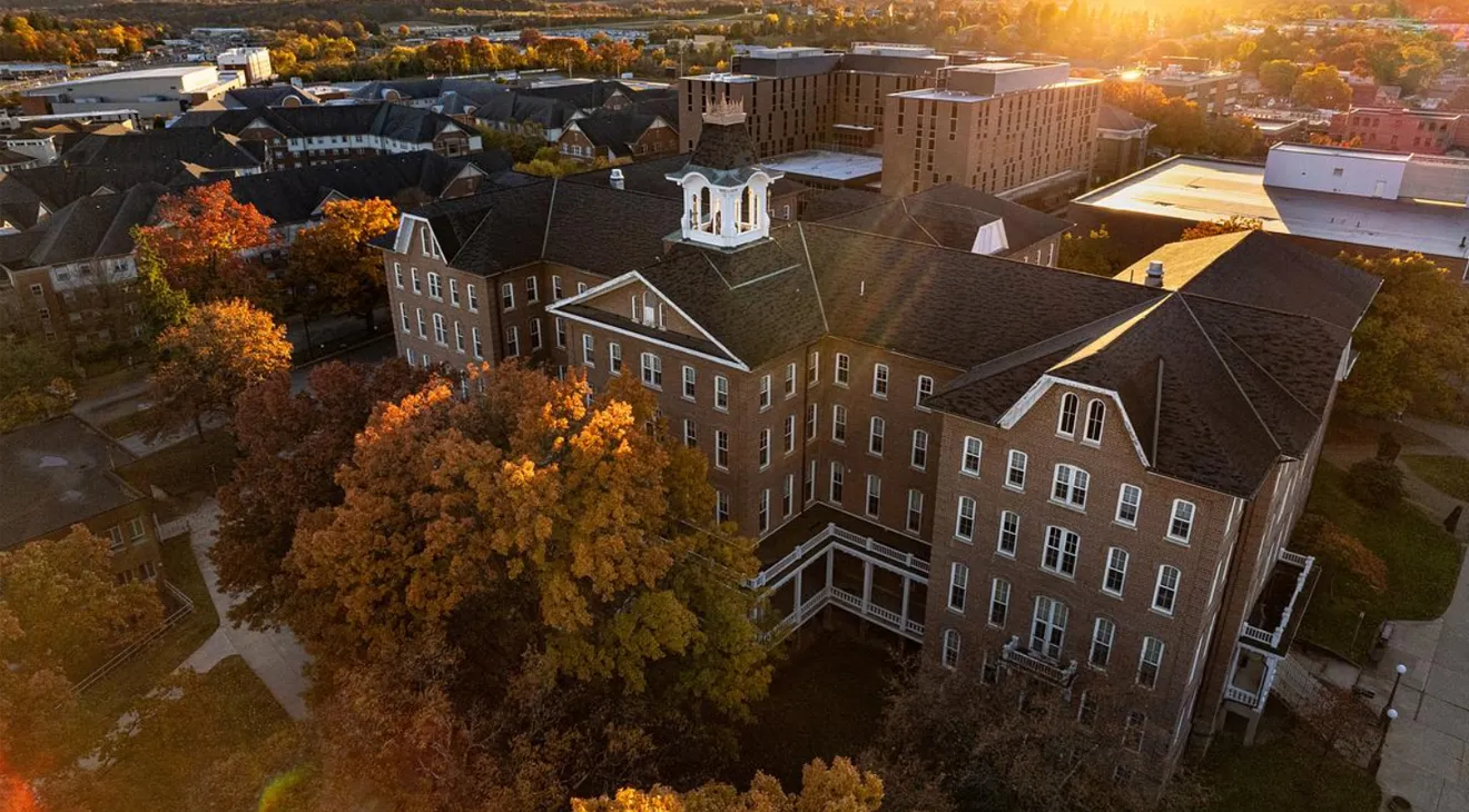 Sutton Hall in the fall