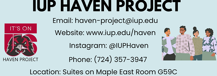 haven project information such as email address, social media, phone, and location