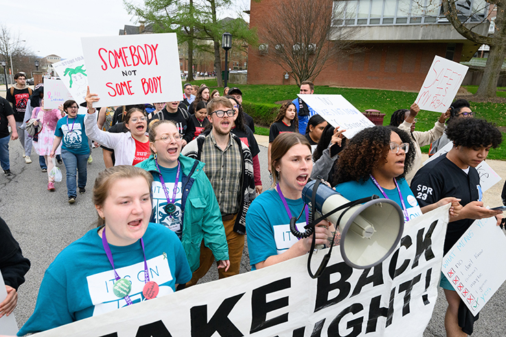 photo of a take back the night march