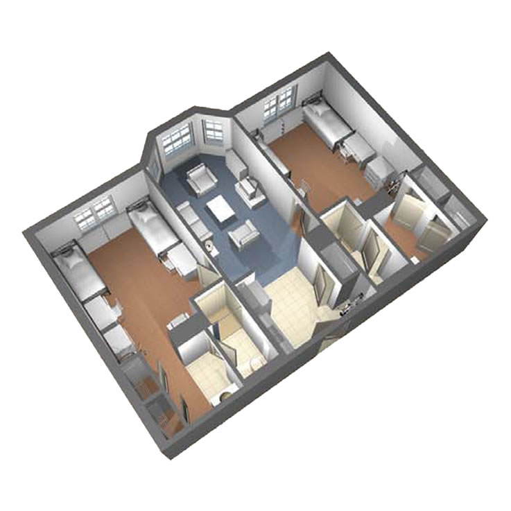 Four-Person Shared Suite