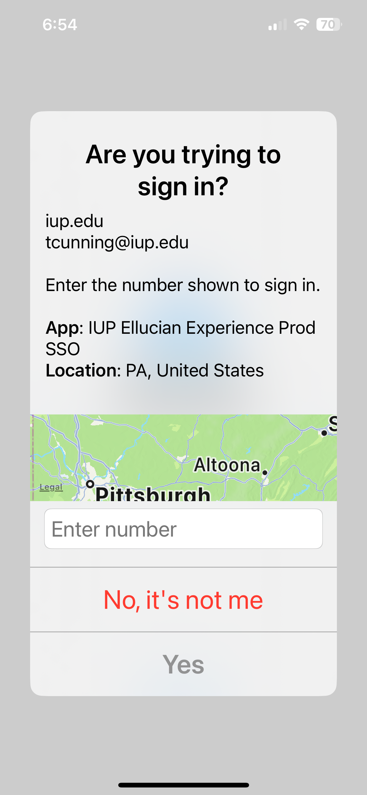 Example of Authenticator sign in request.