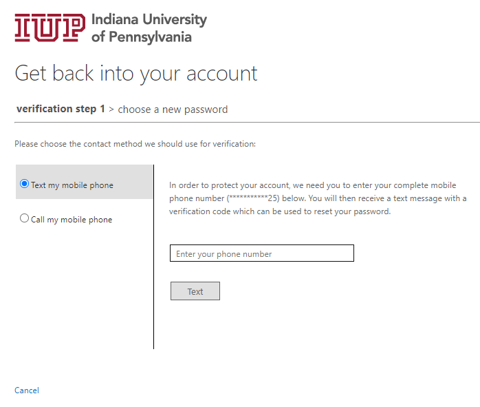 Choose a verification option to confirm your identity.