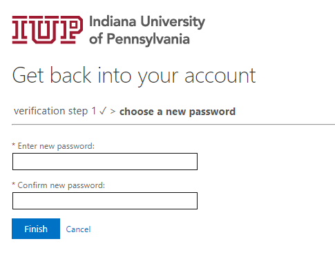 Enter a new password, then confirm it.