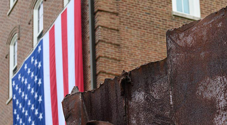 close up of the IUP September 11 memorial