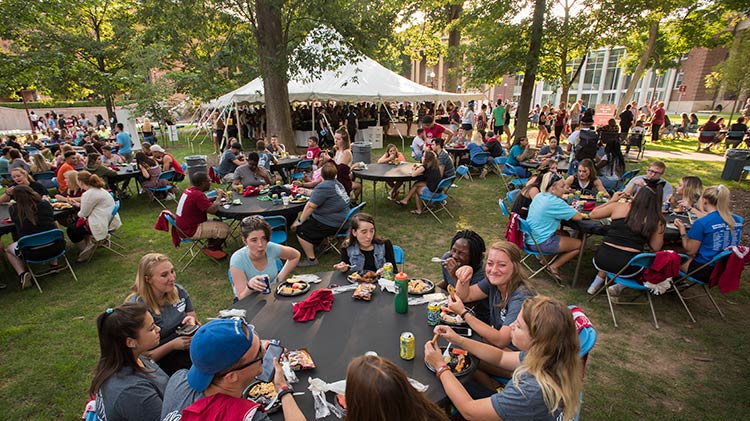 Picnickers in the Oak Grove