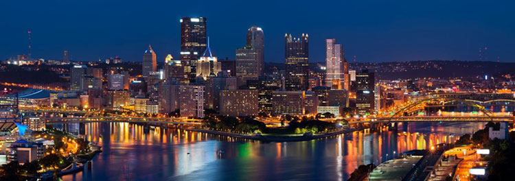 Pittsburgh skyline at night 