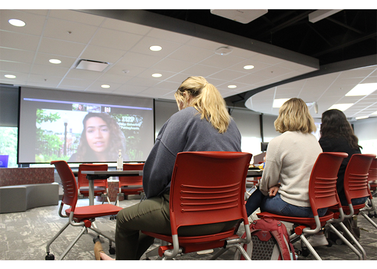 Pamela Guzman Speaks to Students During a MCSLE Lunch and Learn