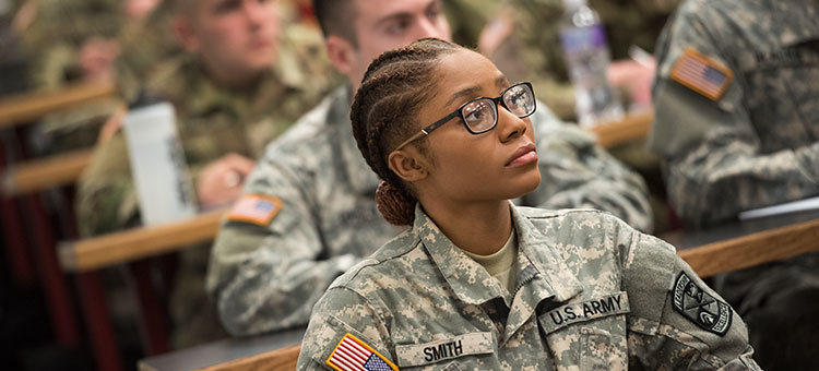 ROTC student in class ROTC student in class