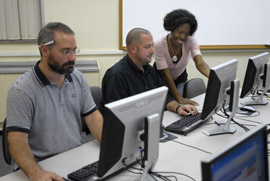 Graduate Students in Computer Lab