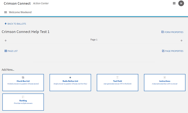 Main screen used when creating ballots for your election Main screen used when creating ballots for your election
