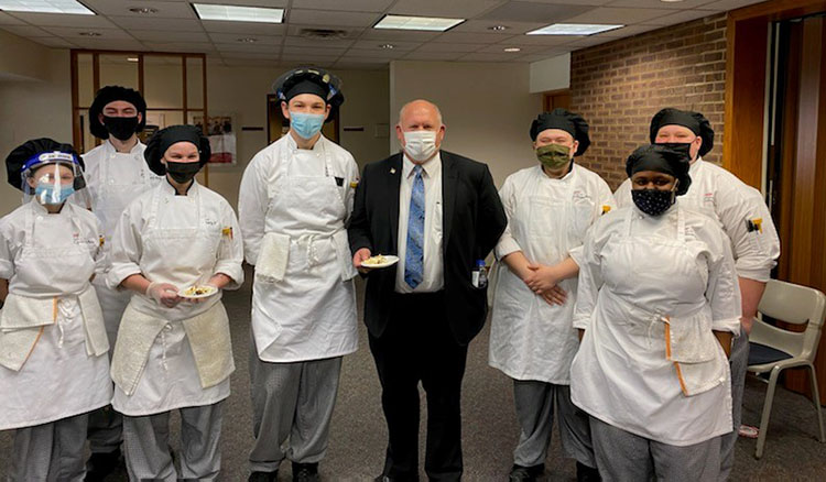 Congressman Thompson visited the IUP Academy of Culinary Arts where he got to sample food made by students.