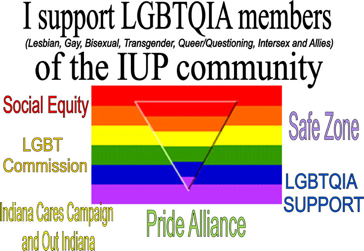 Safe Zone word cloud and LGBTQIA flag